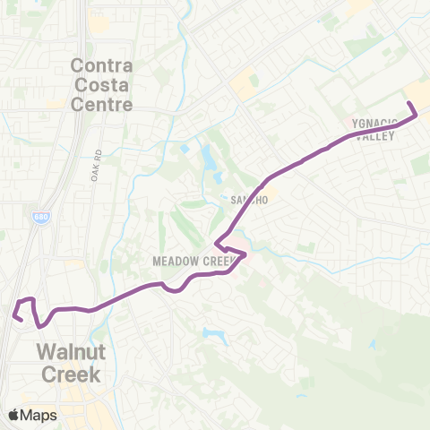 County Connection Walnut Creek BART / N Via Monte map