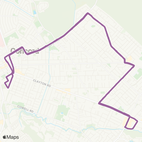 County Connection Concord BART / Bel Air Dr map