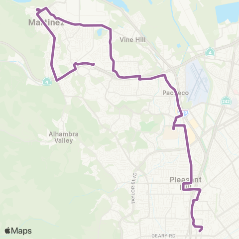 County Connection Martinez Amtrak / Pleasant Hill BART map