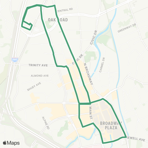 County Connection Walnut Creek BART / Broadway Plaza map