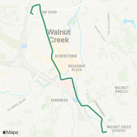 County Connection Walnut Creek BART / Creekside Dr map