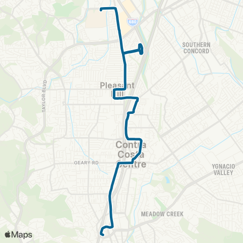 County Connection DVC / Walnut Creek BART map