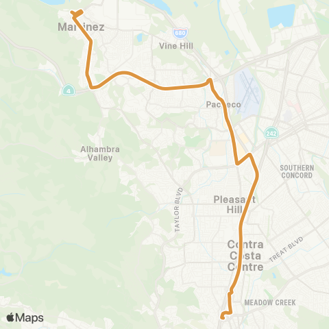 County Connection Martinez Amtrak / Walnut Creek BART map