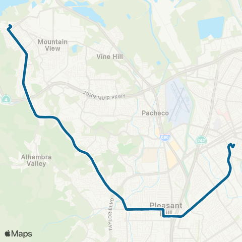 County Connection Martinez Amtrak / Concord BART map