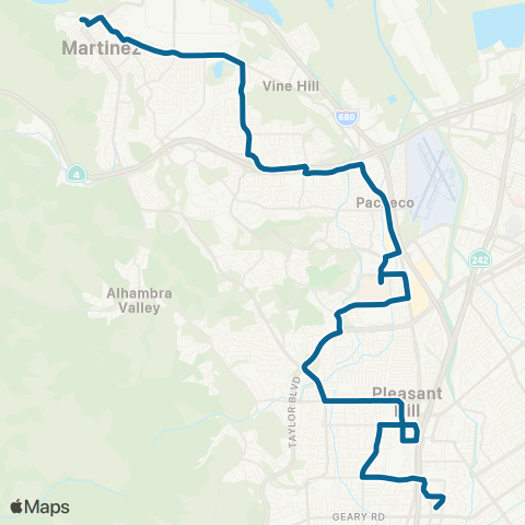 County Connection Martinez Amtrak / Pleasant Hill BART map