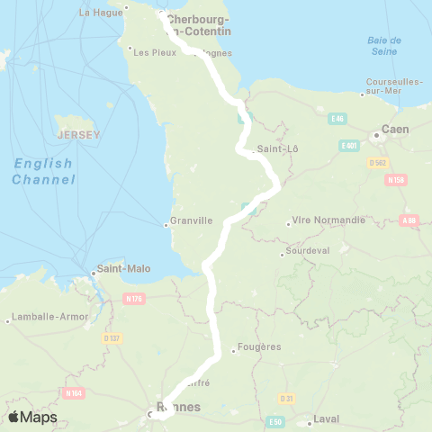 Cap Cotentin Cherbourg en Cotentin - Rennes map