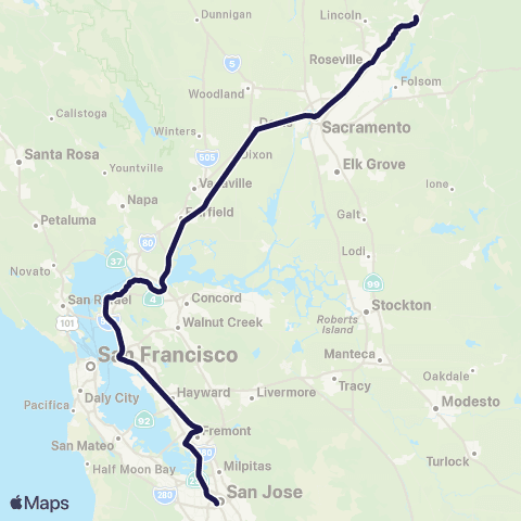 Capitol Corridor Capitol Corridor map