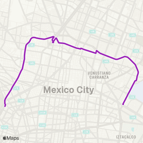 Corredores Concesionados Tacubaya por Platino - Metro Aeropuerto map