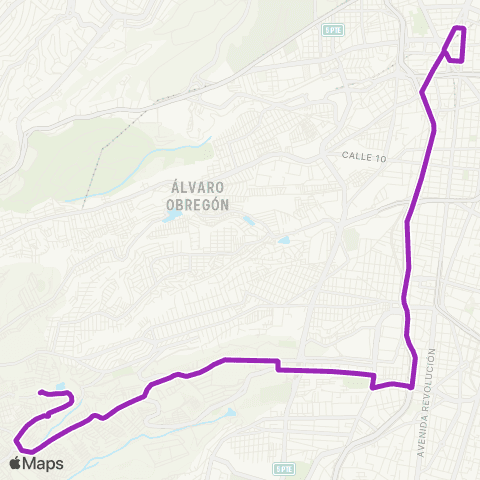 Corredores Concesionados Metro Tacubaya - Tepeaca map
