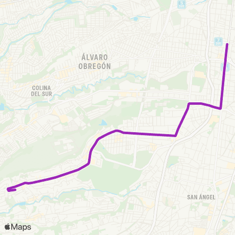 Corredores Concesionados Metro Mixcoac - Puente Colorado map