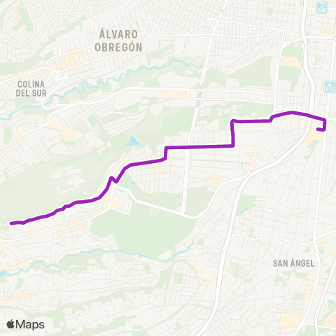 Corredores Concesionados Metro Barranca del Muerto - Lomas de Tarango map