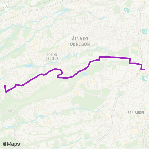 Corredores Concesionados Metro Barranca del Muerto - Llano Redondo map