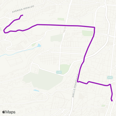 Corredores Concesionados San Ángel - Santa Lucía map