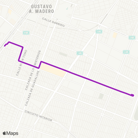 Corredores Concesionados Metro Potrero - Gertrudis Sánchez map