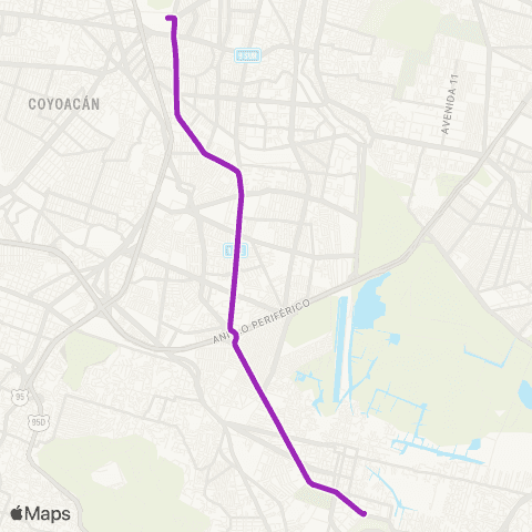 Corredores Concesionados Tasqueña - Madreselva map