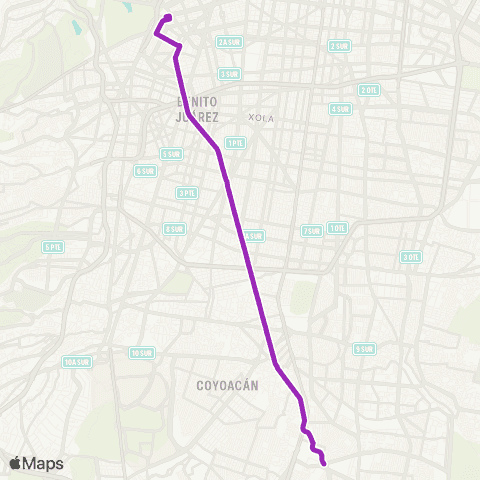 Corredores Concesionados Chapultepec - Preparatoria 5 map
