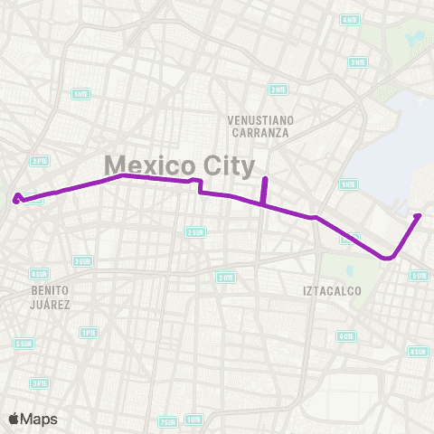 Corredores Concesionados Chapultepec-Pantitlán map