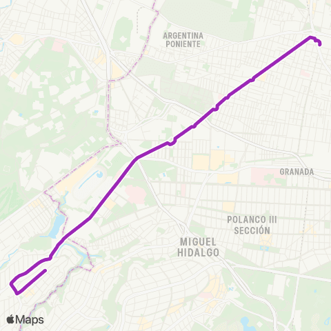 Corredores Concesionados CETRAM Tacuba - Tecamachalco map