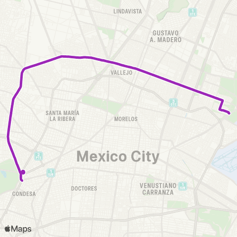 Corredores Concesionados Odontología por Av. 504 por puente - Chapultepec por Av. 504 por puente map