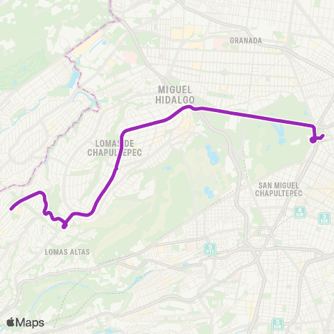 Corredores Concesionados Duraznos - Chapultepec map