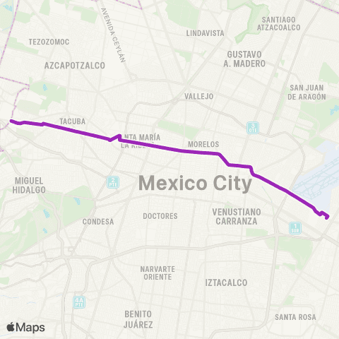 Corredores Concesionados Cuatro Caminos - Metro Pantitlán map