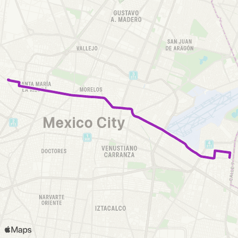 Corredores Concesionados Metro Normal - Pantitlán Calle 7 map