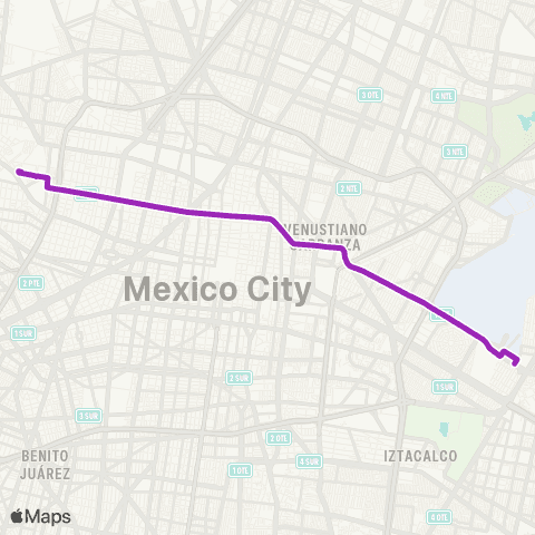 Corredores Concesionados Metro Normal - Pantitlán map