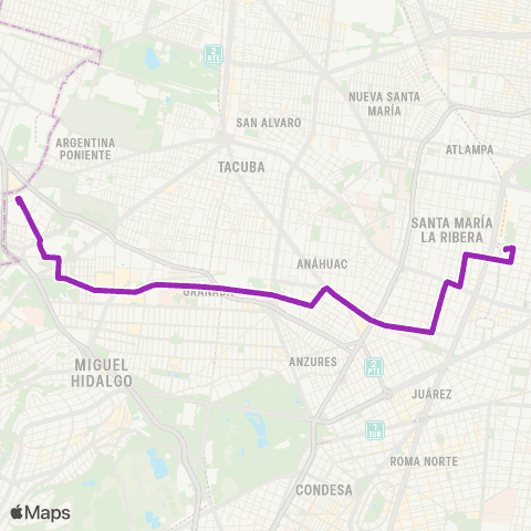 Corredores Concesionados Lomas de Sotelo - Buenavista map