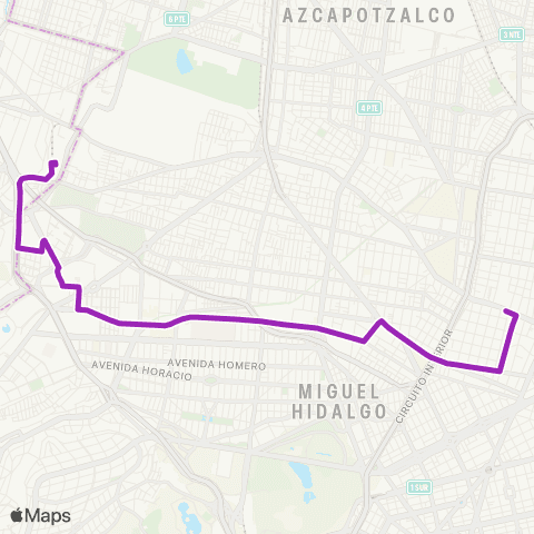 Corredores Concesionados Cuatro Caminos - San Cosme map