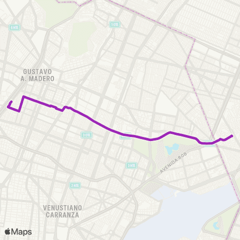 Corredores Concesionados Metro Potrero - Bosques de Aragón map