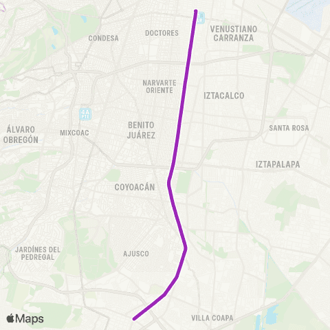 Corredores Concesionados Allende - Izazaga map