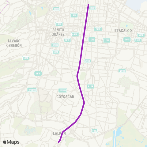 Corredores Concesionados La Joya Hospitales - Izazaga map