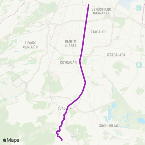Corredores Concesionados Totoltepec - Izazaga map