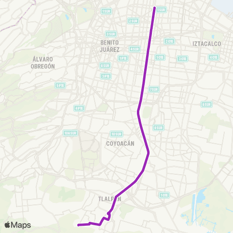 Corredores Concesionados Tepeximilpa - Izazaga map