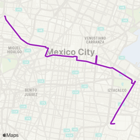 Corredores Concesionados Tacuba - Central de Abasto map