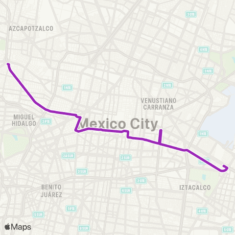 Corredores Concesionados Metro Tacuba - Calle 81 map