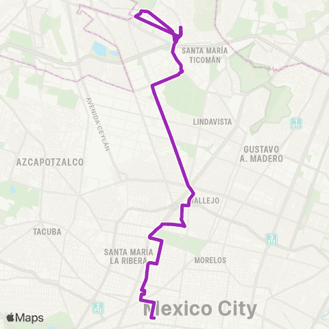 Corredores Concesionados Campamento Cantil - Metro Balderas map