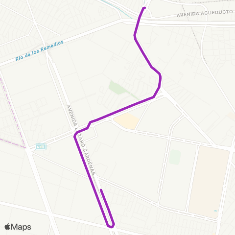 Corredores Concesionados Campamento Cantil - Metro Politécnico map