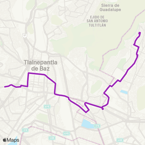 Corredores Concesionados Tepe Tokio - San Andrés map