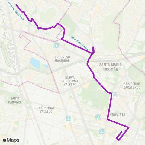 Corredores Concesionados Izcalli Pirámide - Metro Deportivo 18 de Marzo map