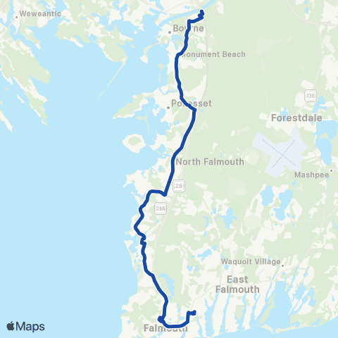 Cape Cod RTA CapeFLYER Connection map