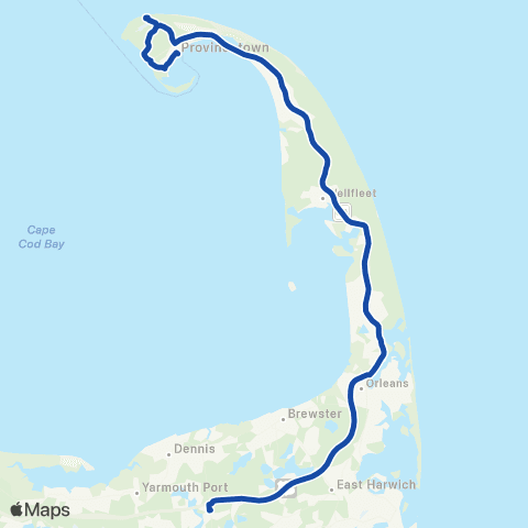 Cape Cod RTA Provincetown / North Truro Shuttle map