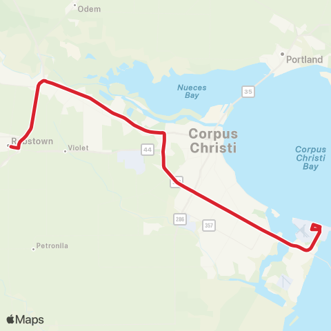 CCRTA Calallen / Robstown NAS Express map