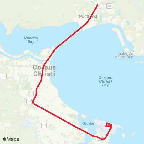 CCRTA Gregory / NAS Express map