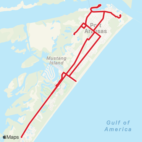 CCRTA Port Aransas Shuttle map