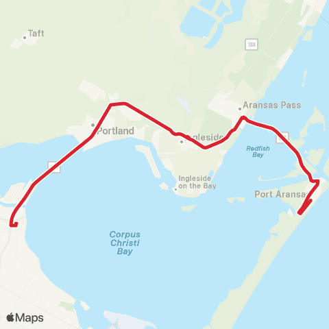 CCRTA Port Aransas Express map