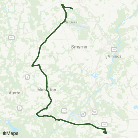 CobbLinc MARTA H.E. Holmes - Marietta TC map