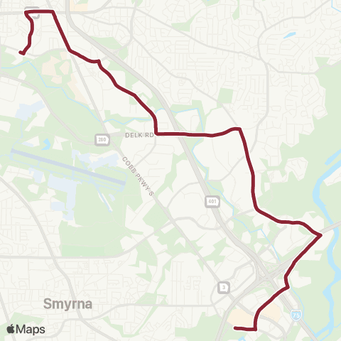 CobbLinc CTC - MTC via Powers Ferry map