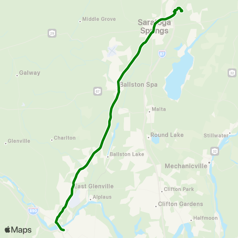 CDTA Schenectady - Wilton via Route 50 map