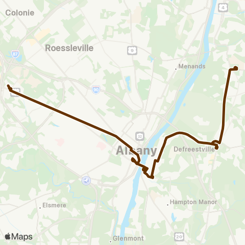 CDTA Albany - North Greenbush Shuttle map